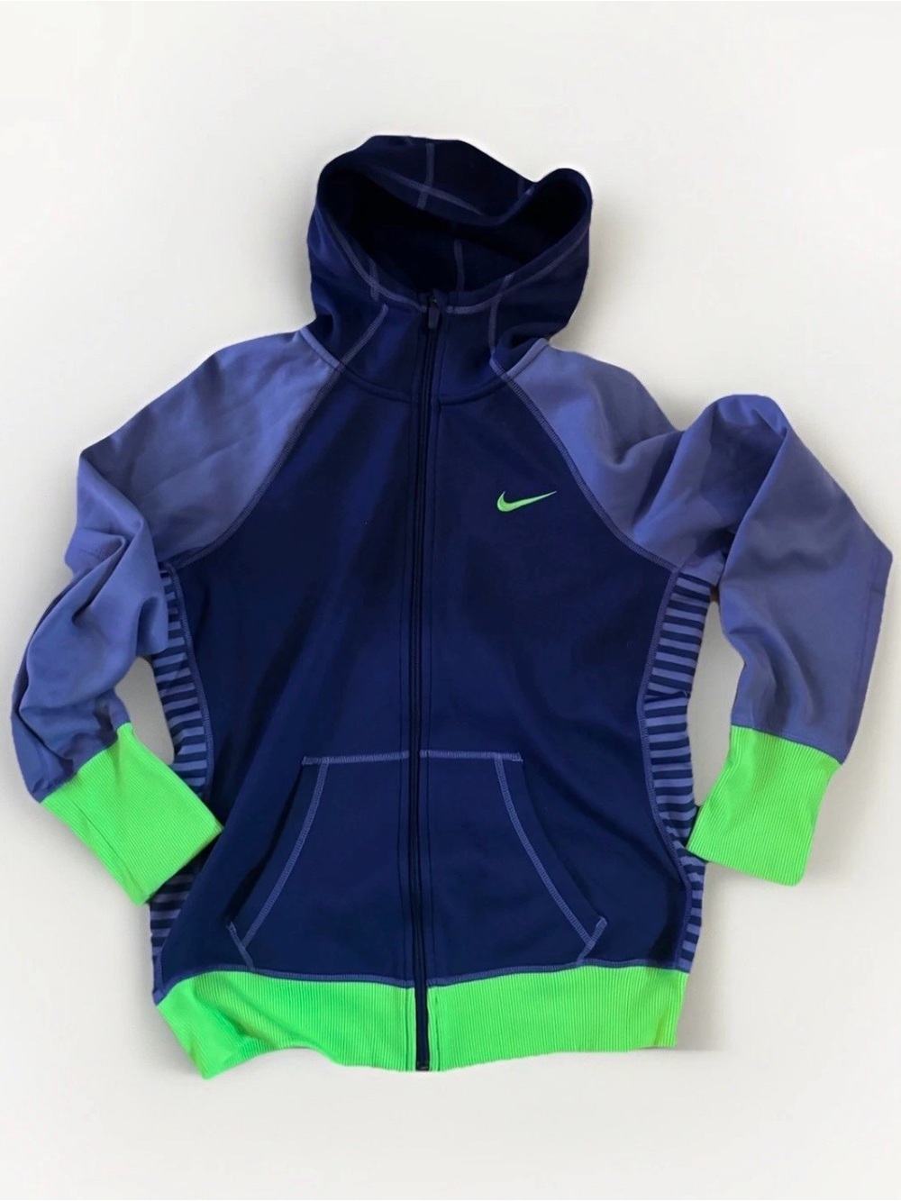 Nike Therma-Fit Hoodie Purple Neon Green Full Zip Sweater RN56323